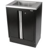 BUNKER® 31034 Modular 2 Door Floor Cabinet with Sink 680 x 463mm Black