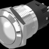 Vandal-proof pushbutton, silver, unlit , mounting Ø 19 mm, IP65/IP67, 82-5571.1000