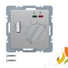 BERKER Q.1/Q.3/Q.7 Regulator temperatury podłogowej z wyłącznikiem stykiem zwiernym i 2 diodami LED aluminium aksamit lakierowan
