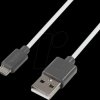 CU0063 USB 2.0 cable, USB-A/M to Micro-USB/M, white/black, 1.8 m
