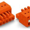 Socket header, 4 pole, pitch 5.08 mm, angled, orange, 2231-304/026-000