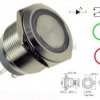 Przycisk chwilowy 22mm; czerwony - zielony LED 12V