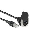 Metalowy interfejs komunikacji płaski fi30mm USB typ 3.0 wtyczki A/A z przewodem o długości 1m LPFD01L100