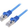 Patch cord F/UTP, Cat 6, RJ45 wtyk z obu stron, linka, CCA, 1m, PVC, niebieski PP6-1M/B