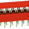 Pin header, 20 pole, pitch 1.27 mm, straight, red, 9-215570-0
