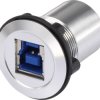 TRU COMPONENTS USB-10 Gniazdo do zabudowy USB złącze żeńskie do wbudowania Złącze żeńskie USB typu B na Złącze żeńskie U