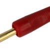 Wtyk bananowy przykręcany na przewód 4mm, 5A, czerwony