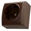 BIS Gniazdo pojedyncze z uziemieniem schuko brązowy GN-1BS/24 OSPEL