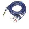 Kabel JACK 6.3 mono wtyk - 2 x RCA wtyk