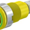 4 mm socket, threaded bolt, mounting Ø 12.2 mm, CAT III, yellow/green, 49.7043-20