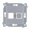 Płytka czołowa gniazda komputerowego bez wtyczki Srebrny 255/10E EXEN
