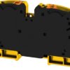 Through terminal block, push-in connection, 35 mm², 1 pole, 125 A, 8 kV, black/yellow, 2552160000
