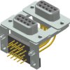 D-Sub socket, 9 pole, dual port, equipped, socket header/socket header, angled, solder pin, 164A19919X
