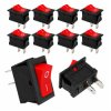 10x Przełącznik Kołyskowy Bistabilny KCD1 Czerwony Mat 21x15mm Przełącznik