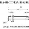 E2A-S08LS02-M5-B2, Czujnik indukcyjny, M8x1, PNP/NC, sr=2mm złącze M8x1, dł. obudowy 61mm, czoło zakryte, obudowa ze stali szlac