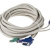 Kabel KVM, dł. 7.5m - Męskie, PS/2 x 2, VGA - Męskie, PS/2 x 2, VGA, RS PRO