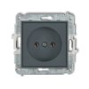 MINI Mechanizm gniazda pojedynczego bez uziemienia 2P (bez przesłon torów prądowych) grafitowy mat 28MGP-1