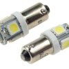 Żarówka samochodowa LED BA9s 5x5050, biała zimna; Globis