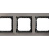 IMPRESJA PRESTIGE Ramka 3 potrójna aluminiowa 4 mm szczotkowana satyna + ramka czarna R-3YAC/63/25 OSPEL