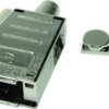 D-Sub connector housing, size: 4 (DC), angled 32°, cable Ø 11.5 mm, plastic, shielded, silver, 09670370435