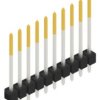 Pin header, 10 pole, pitch 2.54 mm, straight, black, 10048650
