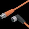 Sensor actuator cable, M12 cable plug, straight, A to M12 cable socket, angled, A, 5 pole/4 pole, 2 m, PVC, orange, 4 A, EVT055