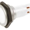 Lampka kontrolna do montażu panelowego 230V ac, biała 30mm LED Chrom Signal Construct