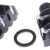 Złącze Jack, RS PRO 6.35 mm Do montażu na płytce drukowanej Mono Żeńskie Lutowie 2 Czarny 3A 50 V