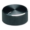 Pokrętło potencjometru oś: 6mm średnica: 18.6mm Wałek okrągły Czarny OKW