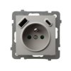 AS Gniazdo pojedyncze z uziemieniem z przesłonami z ładowarką USB A+C 230 V kaszmir GP-1GZPUSBAC/m/82 OSPEL