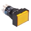 AL6H-M23PY Yellow 16mm 12V Momentary Rectangle illuminated Push Button Switch IP65 DPDT