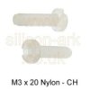 M3 x 20 nylon cheese head machine screw - (50 pack)