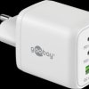 64754 USB charger, 65 W, 1x USB-A (QC), 2x USB-C (PD), GaN, white