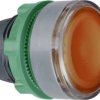 Pushbutton, for universal LED, illuminable, latching, waistband round, orange, front ring light gray, mounting Ø 22 mm, ZB5AH053