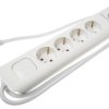 Listwa zasilająca, 4-gniazda Schuko + USB, 1,5m, z wyłącznikiem H05VV-F, 3G1,5