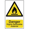Scan 0901 Danger Highly Flammable Material - PVC 200 x 300mm