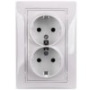 DOMO Gniazdo podwójne Schuko kompletne śrubowe 16A 250V biały 011270102 24740