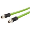Metz Connect 142M6X11010 M12 Network Cable CAT 6A SF/UTP 1m Green PUR Jacket