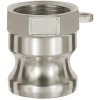Kamlok quick-connect coupling plug, L 44.7 mm, 16 bar, stainless steel, for hose, 108140