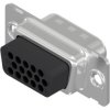 D-Sub plug, 15 pole, high density, equipped, straight, crimp connection, 163X10169X