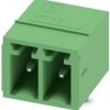 Pin header, 2 pole, pitch 3.5 mm, angled, green, 1844210