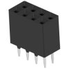 Socket header, 8 pole, pitch 2.54 mm, straight, black, 5-534206-4