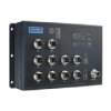 Niezarządzalny przełącznik sieciowy, z 8x port M12 FE PoE, 2x port M12 GE, szeroki zakres temperaturowy EKI-9510E-2GPL-AE
