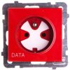 SONATA Gniazdo pojedyncze z/u DATA z kluczem czerwone GP-1RZK/m/00