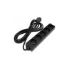 Przedłużacz 5 gniazd z/u 3m 3x1,5mm² czarny M20575 Eco Light