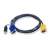 Aten 2L-5202Up Kabel Kvm Vga Usb (Z Wbudowanym Konwerterem Ps/2 Usb), Czarny,...