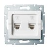 LOGI Gniazdo telefoniczne 2xRJ11 niezależne Biały 25107