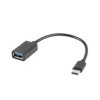 Adapter USB-C - USB-A 2.0 0,15m OTG czarny LANBERG