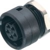 Panel socket, 3 pole, solder connection, bayonet locking, straight, 09 0978 00 03