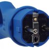 Wtyczka gumowa16A 230V IP44 z uchwytem niebieska AEI602297-B